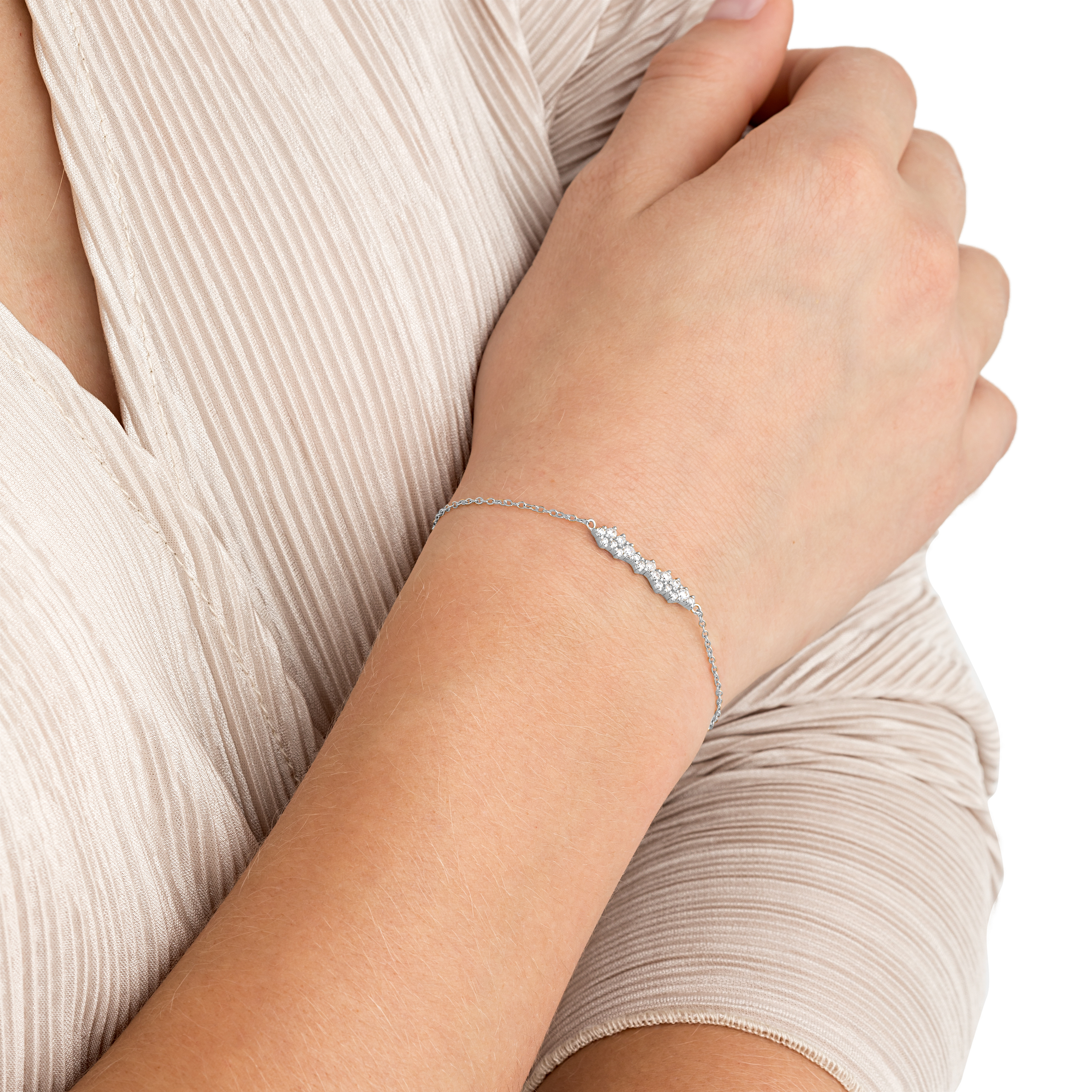 CLUSTER ARMBAND SILBER