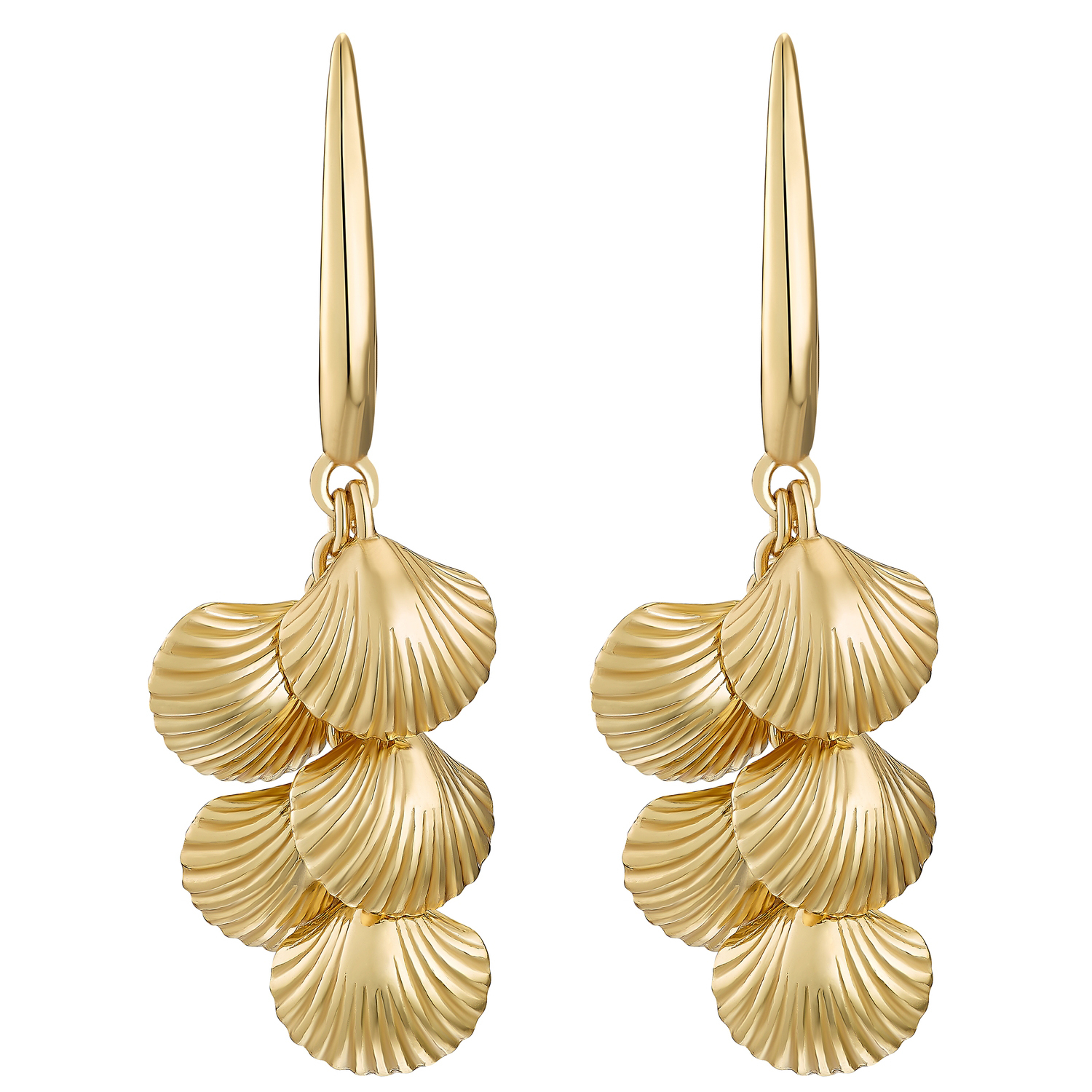 SHELL AND PEARL OHRHÄNGER GOLD