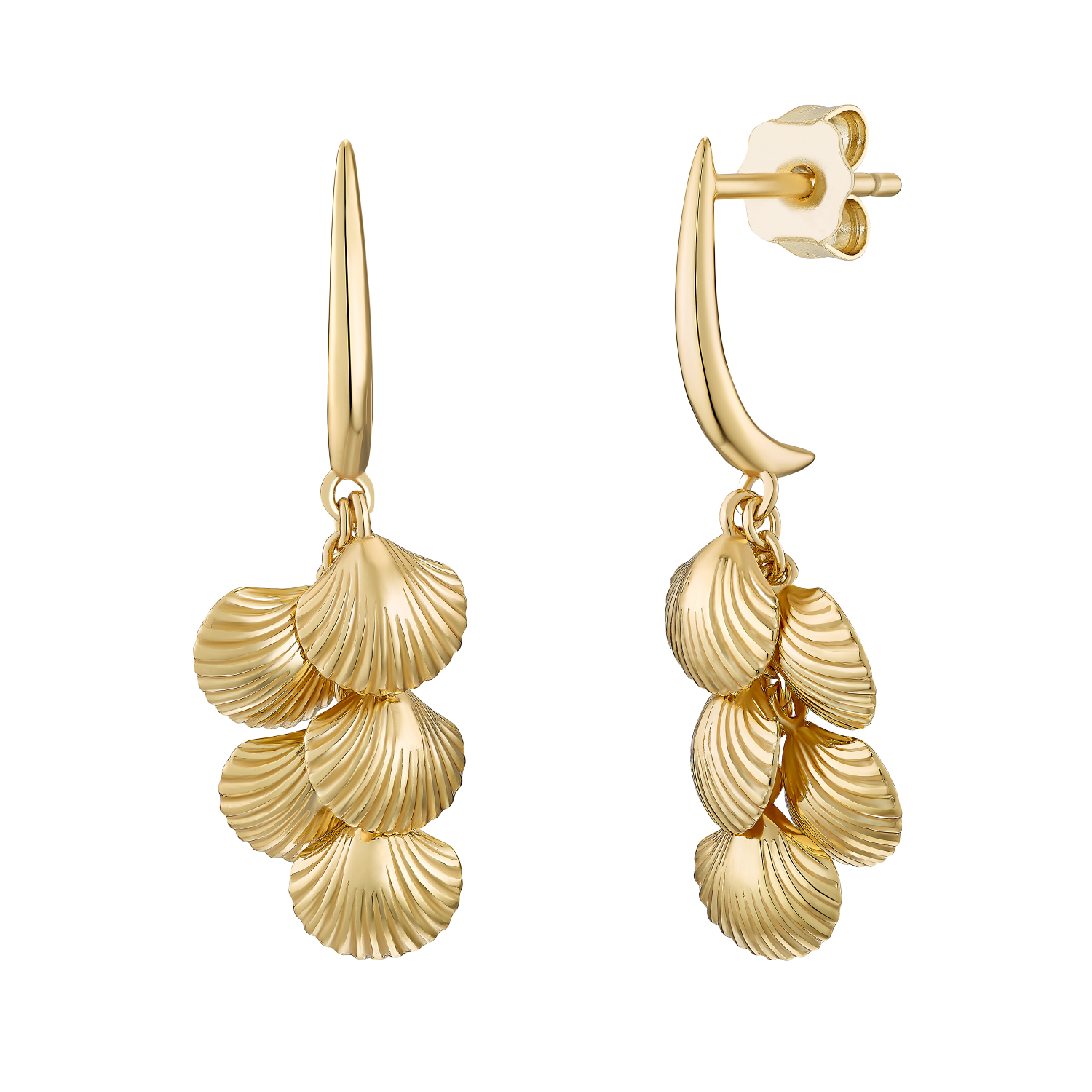 SHELL AND PEARL OHRHÄNGER GOLD
