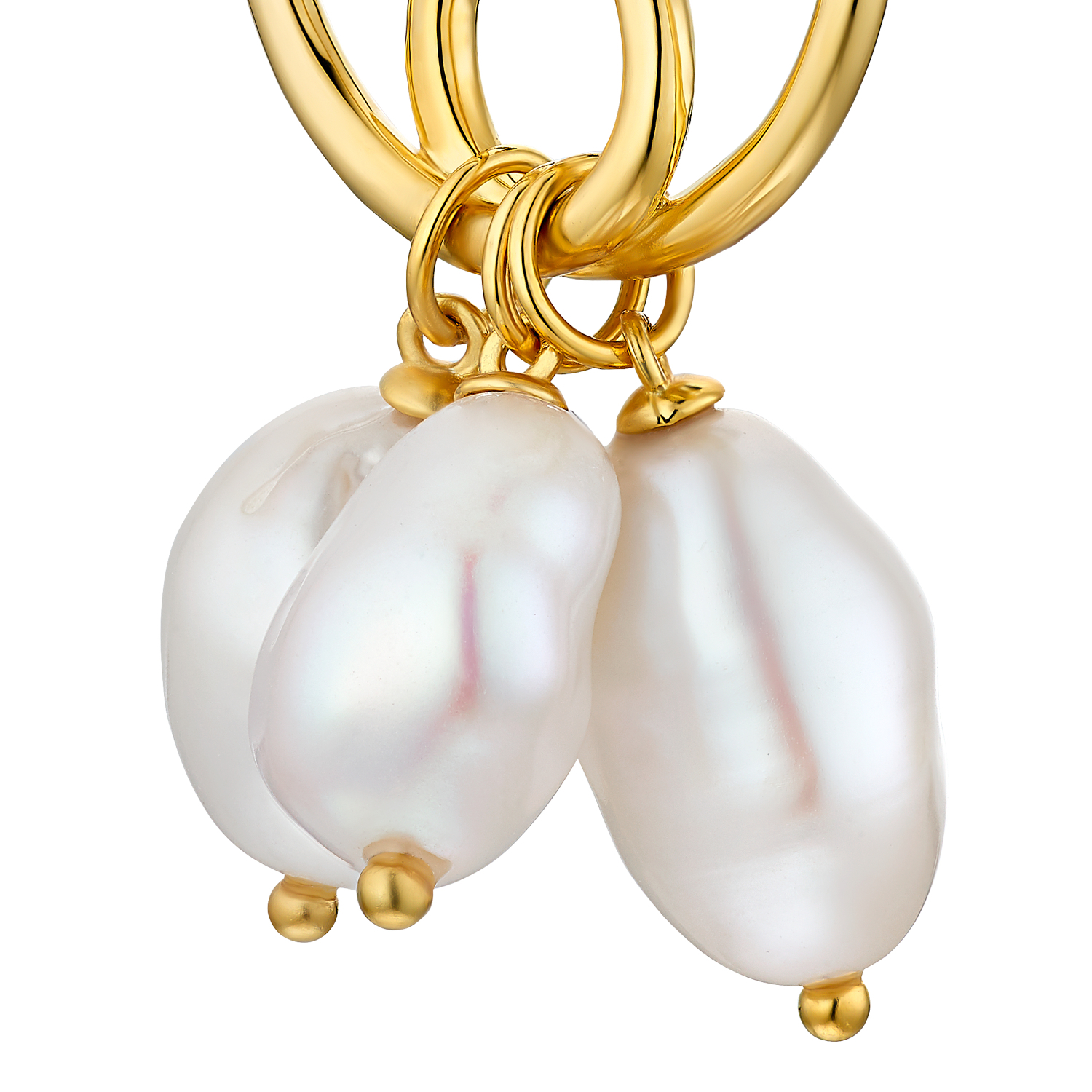 Irregular Pearl Creolen Gold